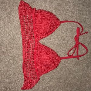 red bikini top